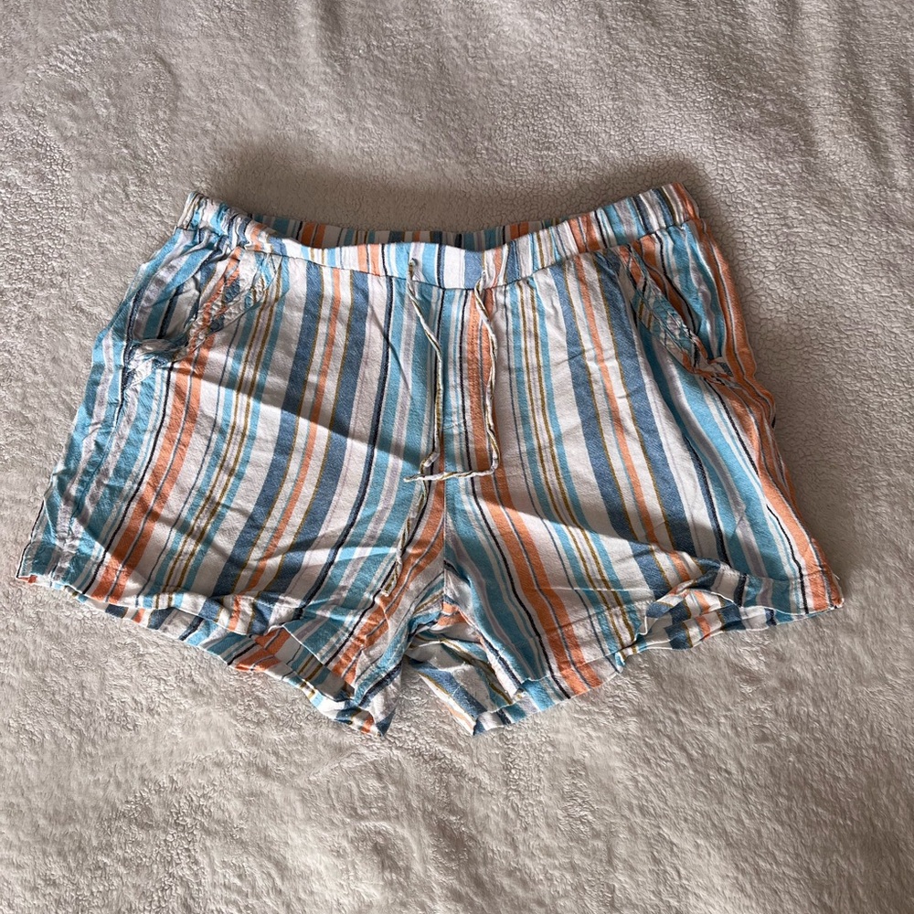 Briggs New York Striped Blue & Orange Athletic Shorts